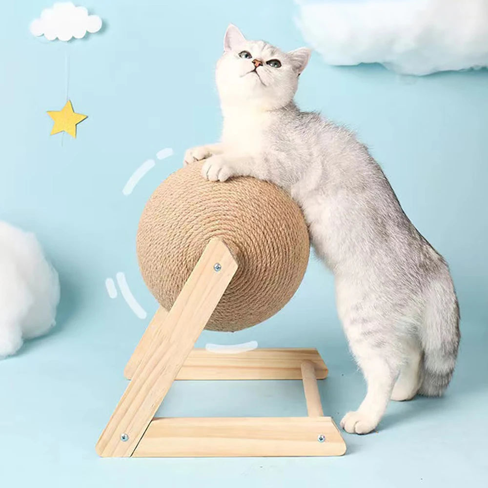 Kedi Tırmalama Topu – Doğal Sicim Halatlı, Tırnak Bileme ve Oyun İçin Dayanıklı Kedi Oyuncağı