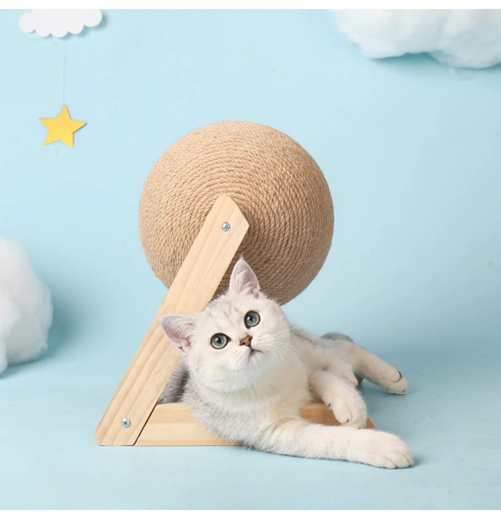 Kedi Tırmalama Topu – Doğal Sicim Halatlı, Tırnak Bileme ve Oyun İçin Dayanıklı Kedi Oyuncağı