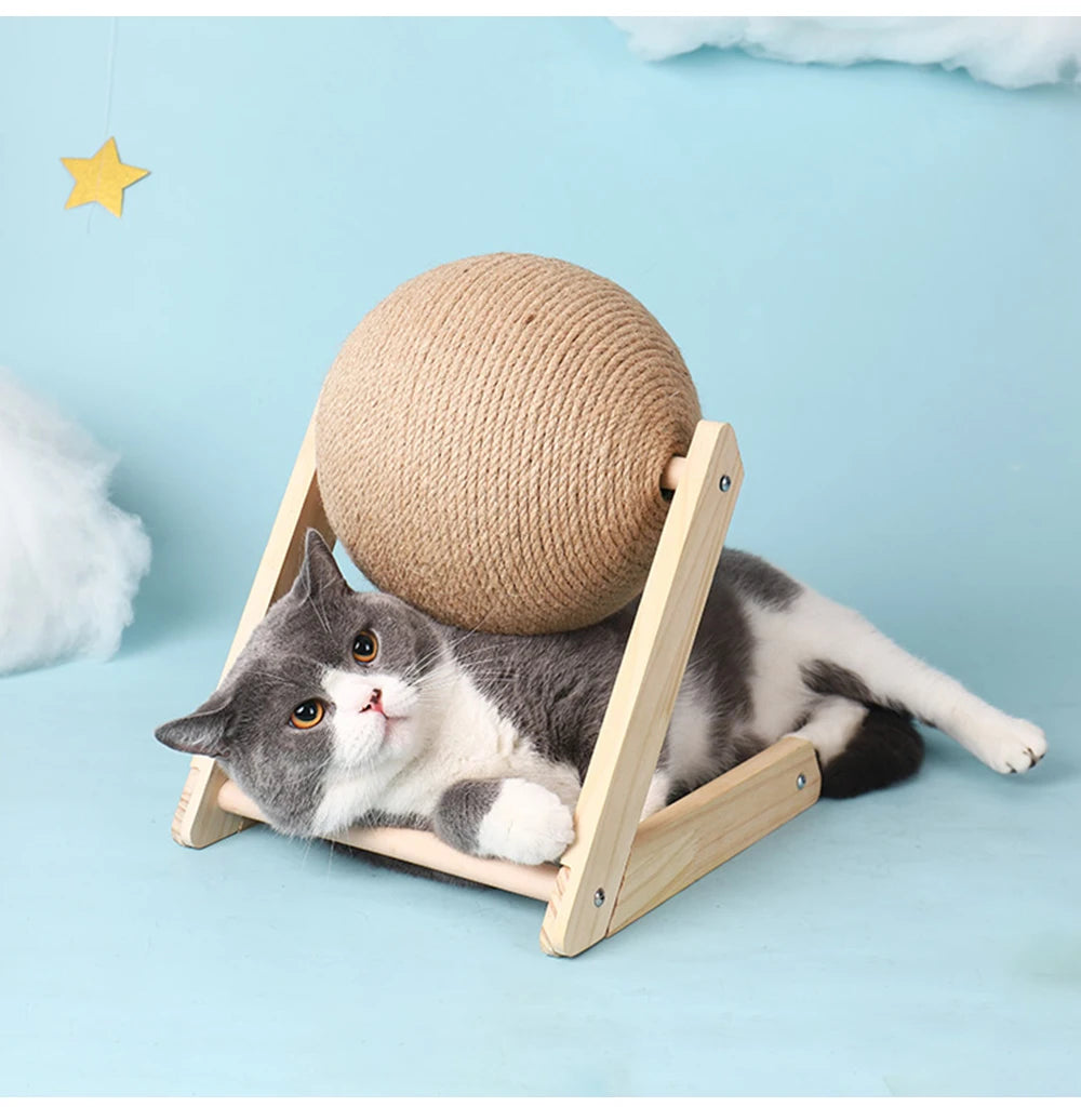 Kedi Tırmalama Topu – Doğal Sicim Halatlı, Tırnak Bileme ve Oyun İçin Dayanıklı Kedi Oyuncağı