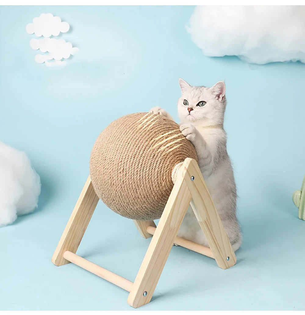Kedi Tırmalama Topu – Doğal Sicim Halatlı, Tırnak Bileme ve Oyun İçin Dayanıklı Kedi Oyuncağı