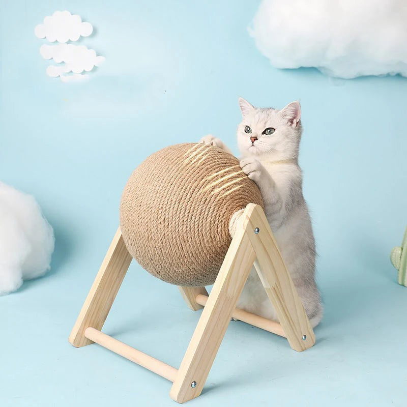 Kedi Tırmalama Topu – Doğal Sicim Halatlı, Tırnak Bileme ve Oyun İçin Dayanıklı Kedi Oyuncağı