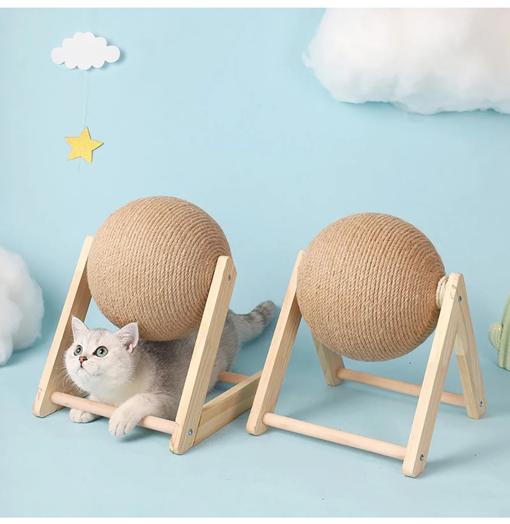 Kedi Tırmalama Topu – Doğal Sicim Halatlı, Tırnak Bileme ve Oyun İçin Dayanıklı Kedi Oyuncağı