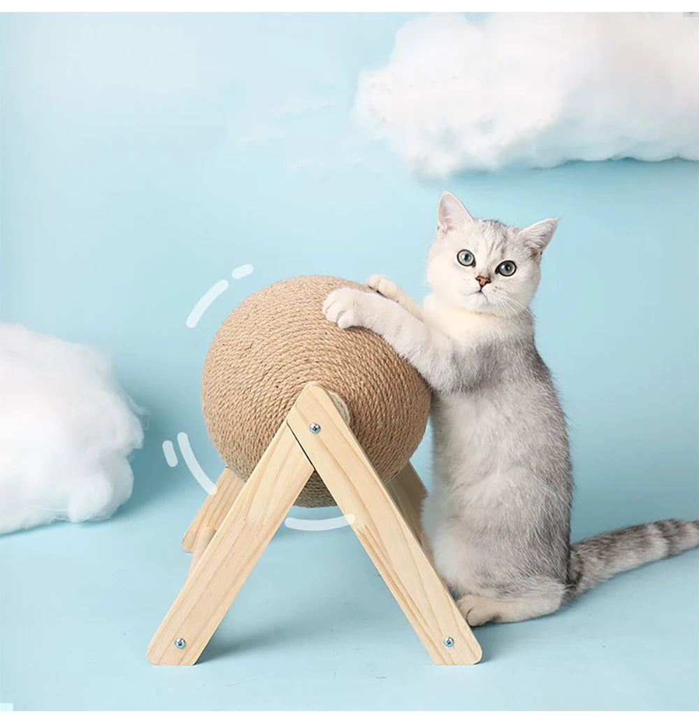 Kedi Tırmalama Topu – Doğal Sicim Halatlı, Tırnak Bileme ve Oyun İçin Dayanıklı Kedi Oyuncağı