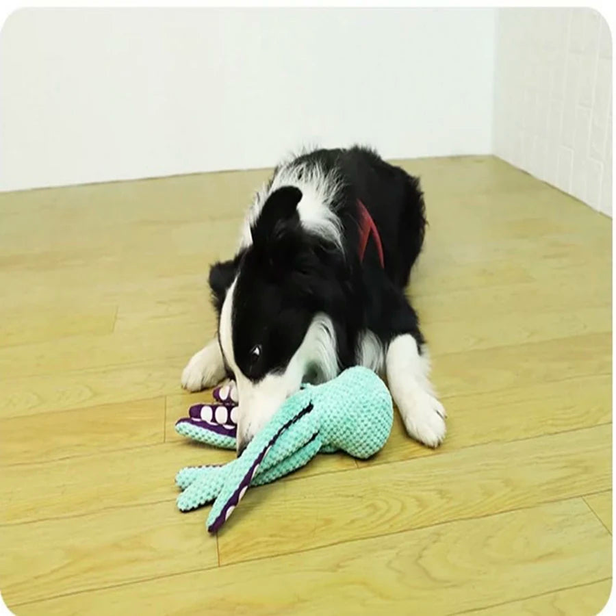 Sesli Peluş Ahtapot Oyuncak – Köpekler İçin Dayanıklı, Etkileşimli ve Sıkılmayı Önleyen Eğlenceli Oyuncak