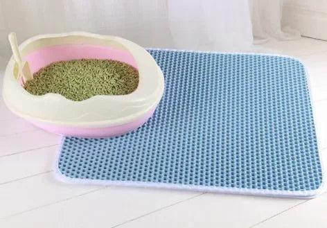 Çift Katmanlı Kedi Tuvalet Paspası – Su Geçirmez, Kaymaz, Kolay Temizlenen Kum Toplayıcı Ped