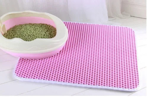 Çift Katmanlı Kedi Tuvalet Paspası – Su Geçirmez, Kaymaz, Kolay Temizlenen Kum Toplayıcı Ped