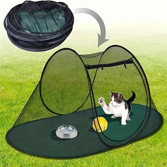 Üçgen Şekilli Otomatik Katlanabilir Şişme Yıkanabilir Taşınabilir Pop-up Köpek ve Kedi Kamp Çadırı